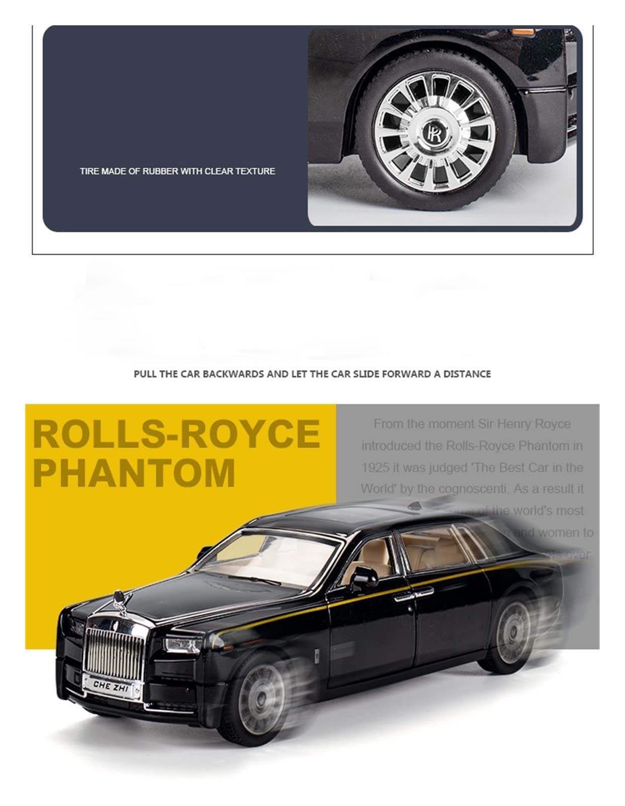 1:24 ロールスロイス ファントムI 1925 高級車 合金 モデルカー 高級ミニカー ロールスロイス ファントム 1:24スケール おもちゃ